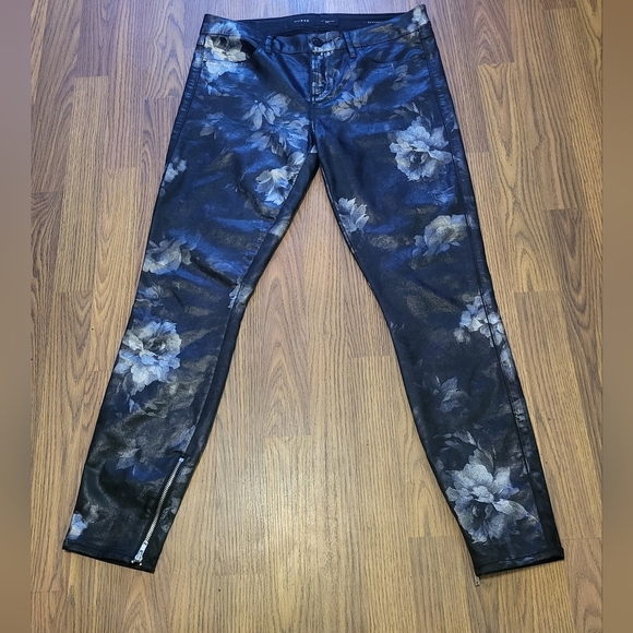 Guess Brittney Silver Zipper Leggings Women’s Size 30 YKK Designer Denim A2 - Picture 1 of 12